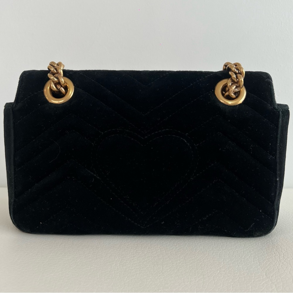 Gucci Marmount Black Velvet Shoulder Bag - Picture 6 of 6
